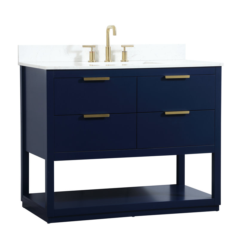 Ensemble de meuble-lavabo simple 42 po Felicity, Bleu