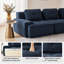 Canapé d'angle modulaire 5 places, canapé profond en velours côtelé à larges canaux, bleu-976101433