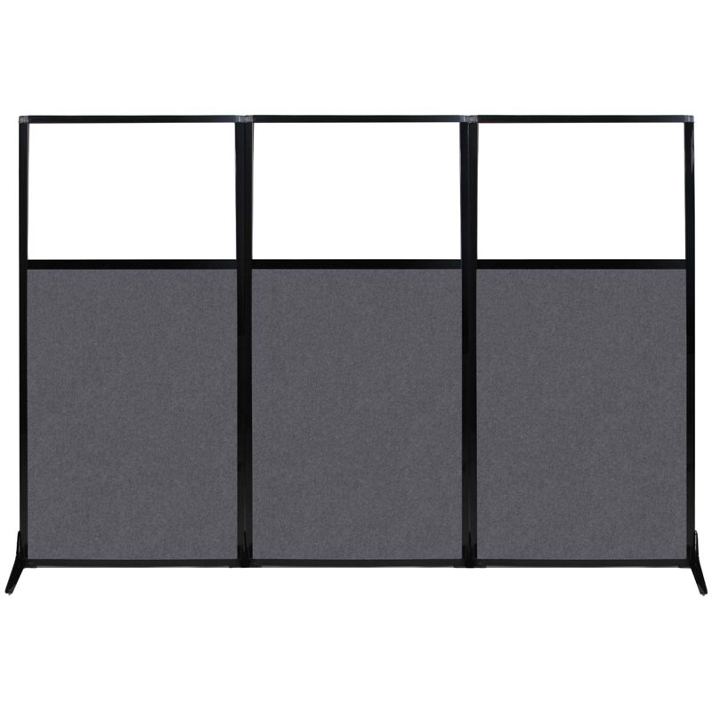 Paravent autoportant, H 70 po x l 99 po, Gris foncé