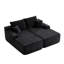 Chaise longue en L en forme de L 75,5 po noir sans assemblage requis, porte-gobelets, siège profond