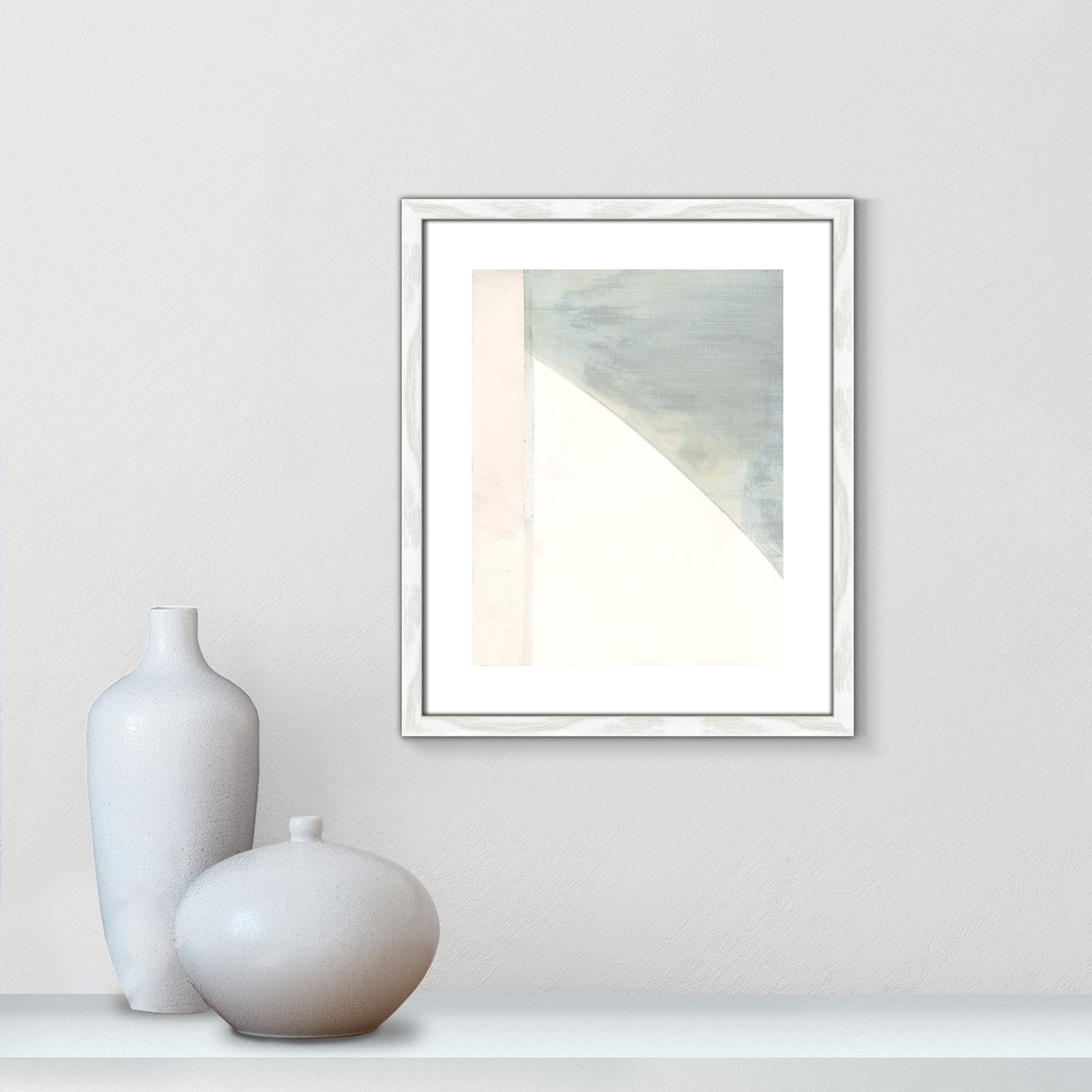Alexandria "In Neutral I" Painting by Cartissi, 19" H x 16" W x 0.75" D, White Wood Framed Paper