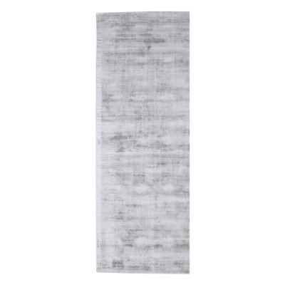 Silk Area Rug in Light Gray