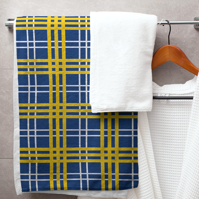 Serviette de bain LA football Luxury, Bleu royal / blanc / or, Microfibre