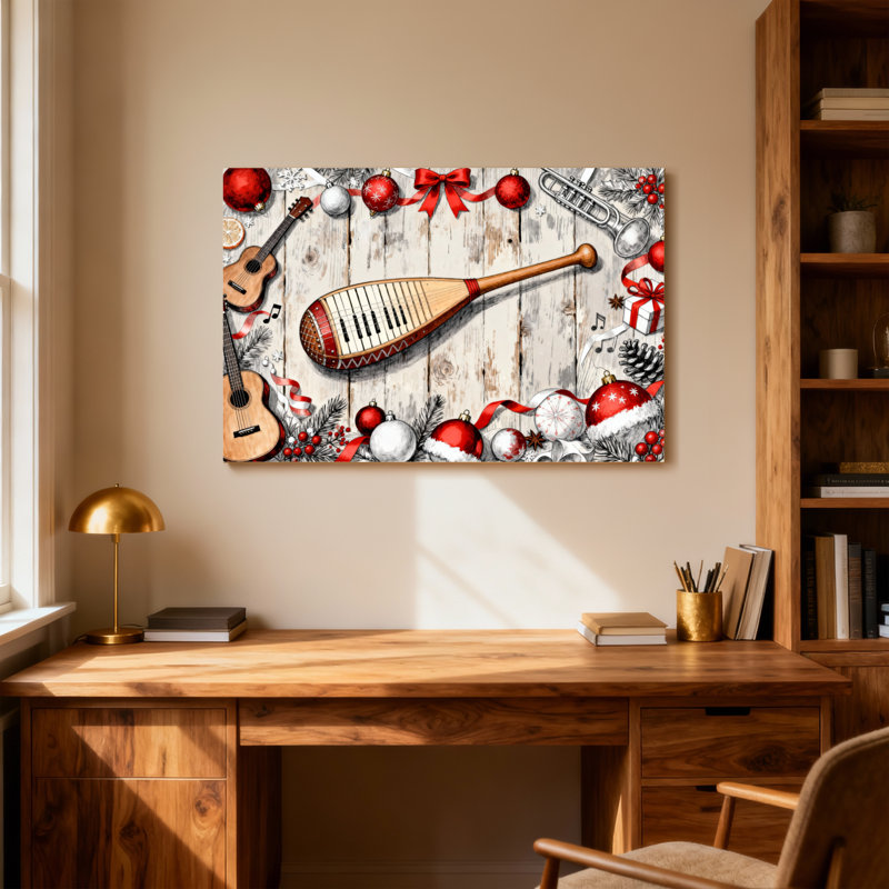 Christmas Christmas Music Instruments And Ornaments Pattern