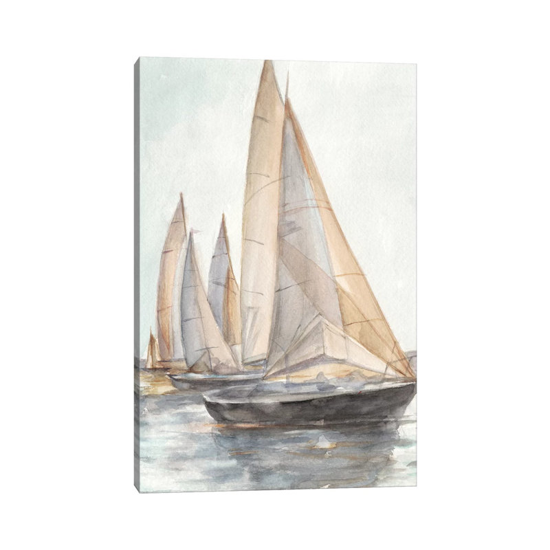 «Plein Air Voiliers II» par Ethan Harper - reproduction d'art, H 48 po x l 32 po x P 1,5 po, Toile tendue, Pas de tapis