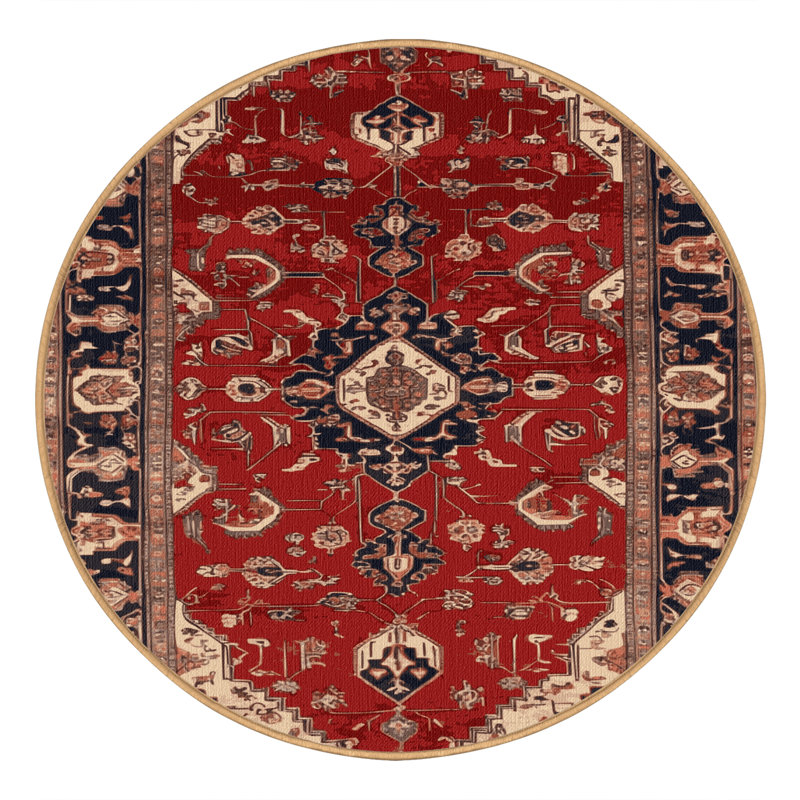 Tapis brun lavable à la machine, Rond 3 pi