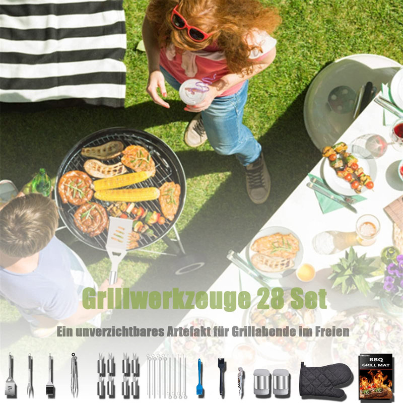 Menezes Stainless Steel Dishwasher Safe Grilling Tool Set