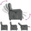 Fauteuil inclinable Vidaxl en tissu gris foncé (100% polyester), métal, contreplaqué-116118542