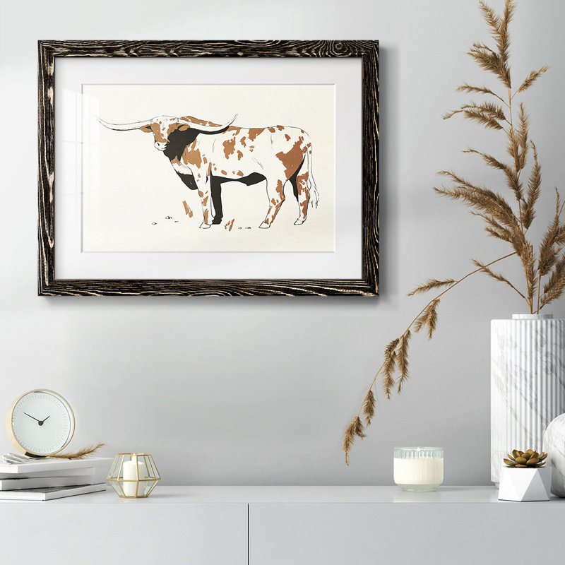 Terre Cotta Steer II - impression d'un seul cadre photo, Noir, H 26 po x l 38 po x P 1,5 po