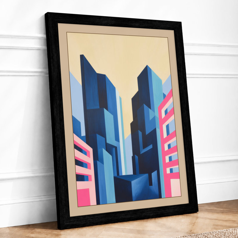 City Geometry Modern - Framed Print, A1 - 84.1 x 59.4 cm, Black