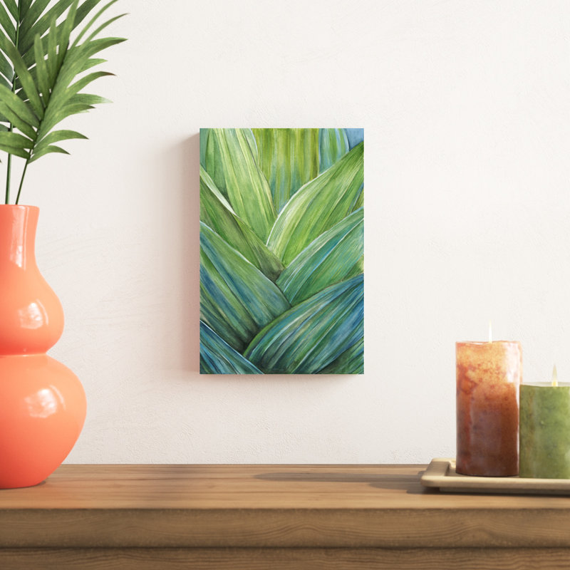 «Tropical Crop IV», peinture sur toile, H 12 po x l 8 po