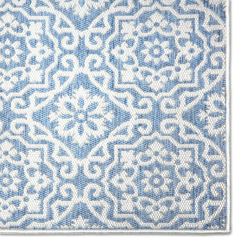 Nicole Miller New York Patio Country Danica Geometric Indoor/Outdoor Area Rug, Runner 1'9" x 7'2", Blue/Gray