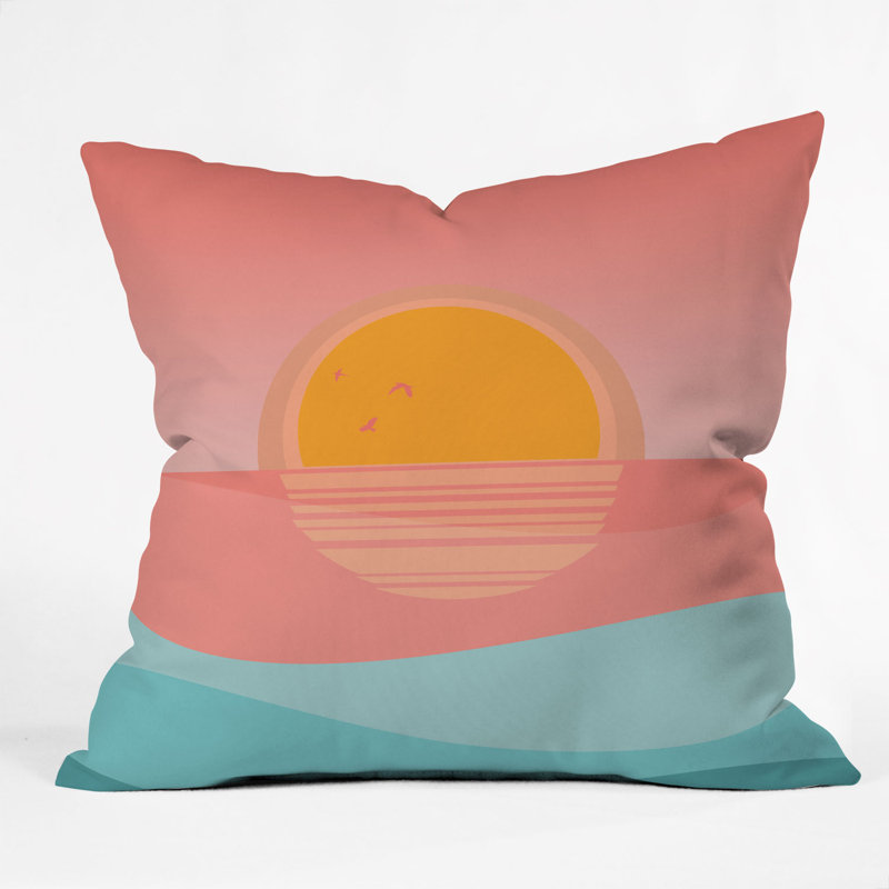  Minimal Sunset Indoor/Outdoor Throw Pillow