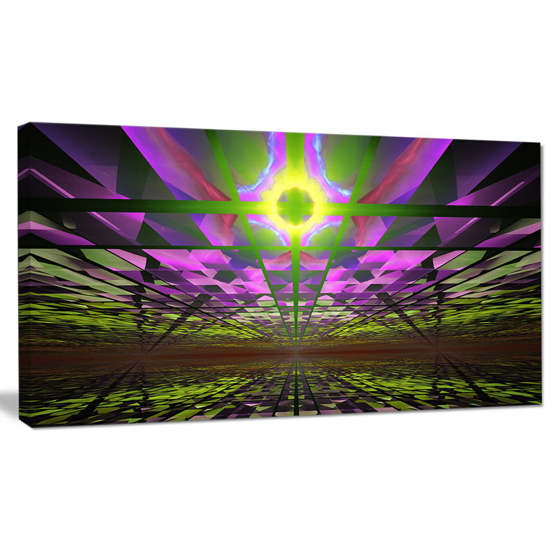 « fractal cosmique steampunk », impression sur toile tendue, H 16 po x l 32 po x P 1 po