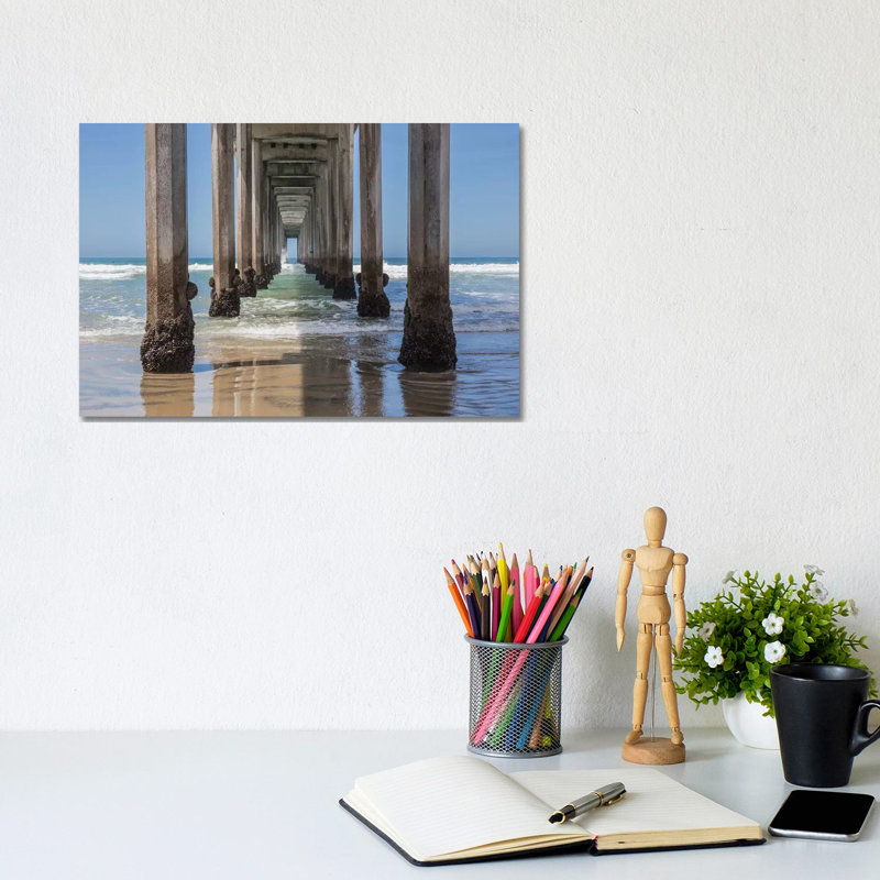Under Scripps Pier, La Jolla by Barbara Markoff - Print on Canvas, Wrapped Canvas, 20.32 cm H x 30.48 cm W