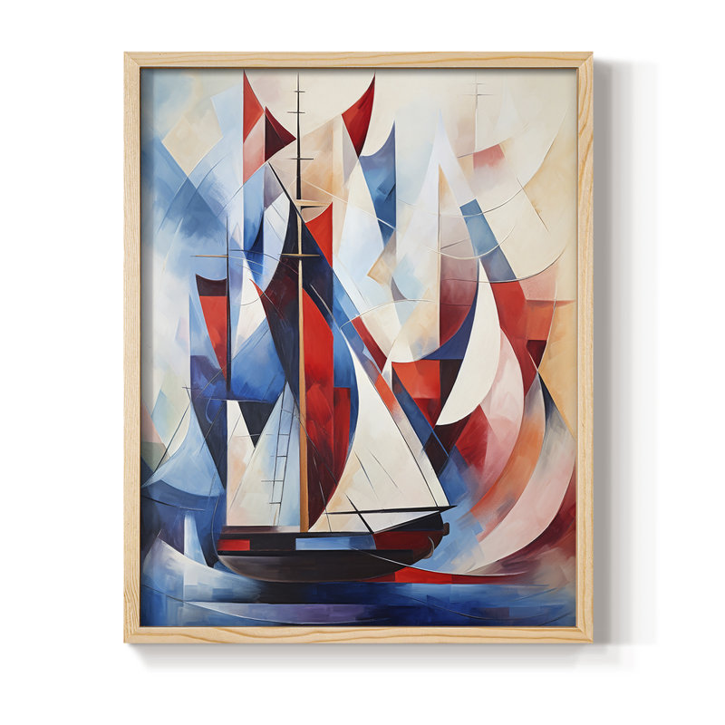 NAUTICAL Series CD III, reproduction encadrée - bois massif, H 21 po x l 17 po, Naturel