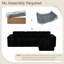 Wide Plush Corduroy Compression Boneless Sofa Corner Seat Module, Left Seat, Right Seat-1914057969