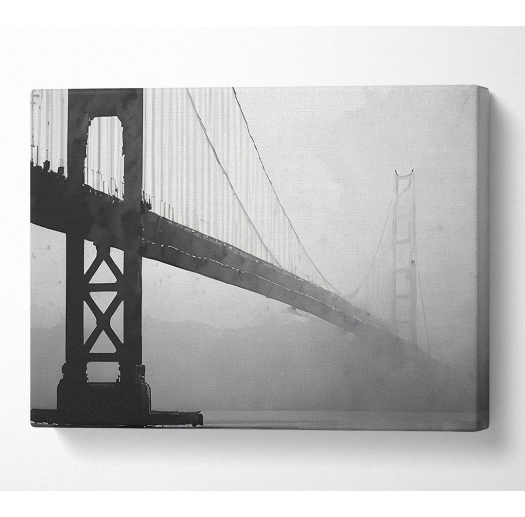 Golden Gate In Fog - Kunstdrucke auf Leinwand