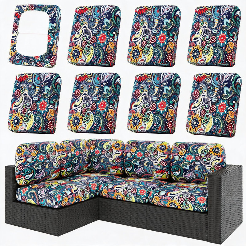 8 housses de coussin de patio, remplacement des housses de coussin d'extérieur extensibles