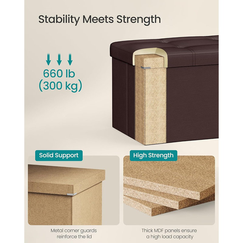 Folding Storage Ottoman Bench