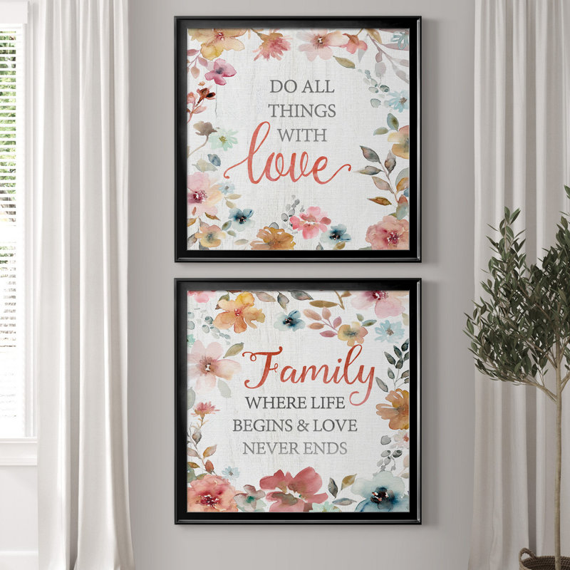 «Do All Things», ensemble de 2 impressions, Pas de tapis, H 17,5 po x l 35 po x P 1,5 po, Toile avec cadre noir