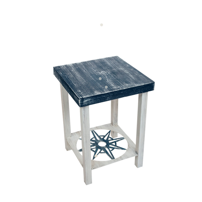 Table de bout en bois massif avec rangement Alfredina