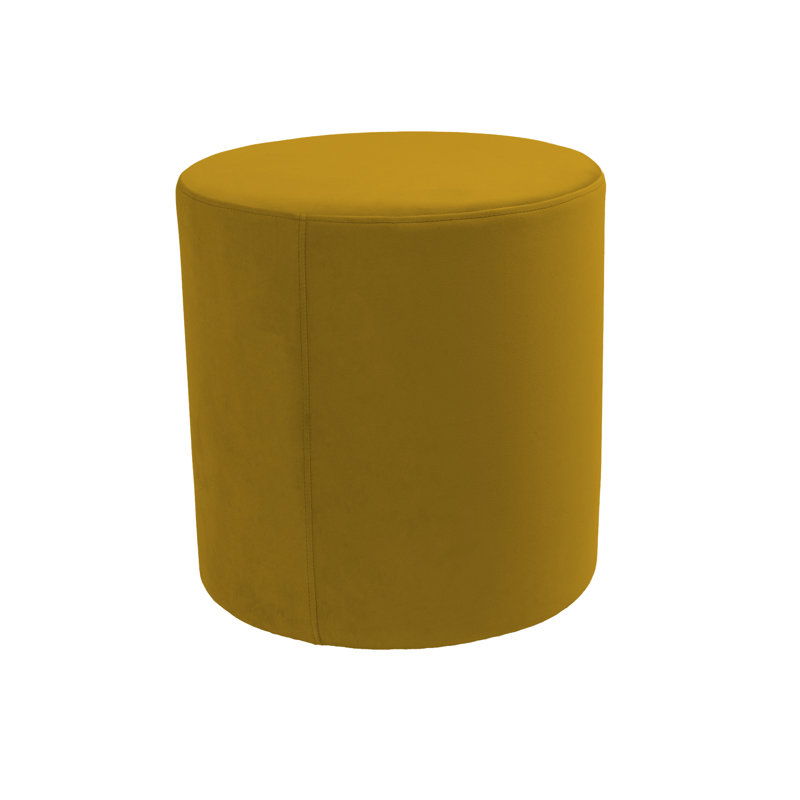 18 inch Round Everyday Microfiber Ottoman, 19 inch Height, Yellow