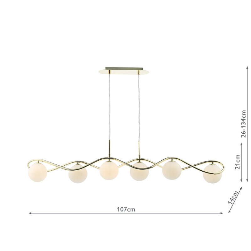 Axenia 6 - Light Kitchen Island Pendant, Gold, Opal