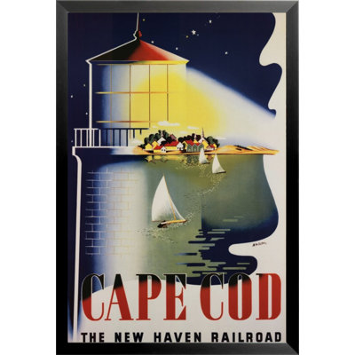 «Vintage Cape Cod Lighthouse the New Haven Railroad Affiche», impression encadrée