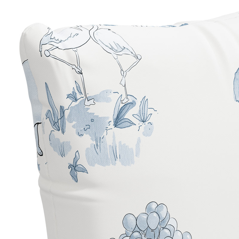 Decorative Pillow - Polyester Insert, 18" x 18", The Beach Toile/Navy
