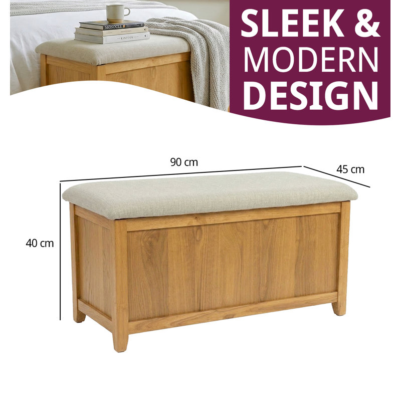 Amina Linen Upholstered Storage Bench