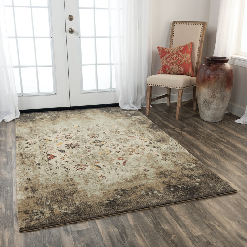 Tapis beige / brun en laine Maratea, Rectangle 9 pi x 12 pi