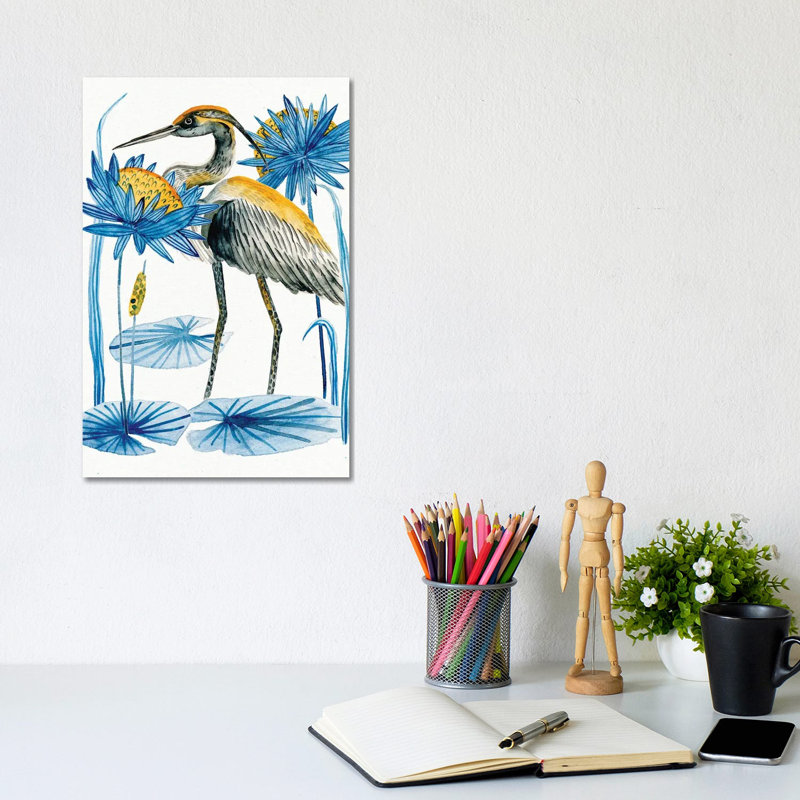 Heron Pond I by Melissa Wang - Wrapped Canvas Painting, 30.48cm H x 20.32cm W