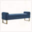 Banc de bout moderne de 55 po de large avec revêtement en similicuir et table d'appoint-129862651