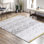 Gold Floral Design White Plush Rug, Handmade Area Rug