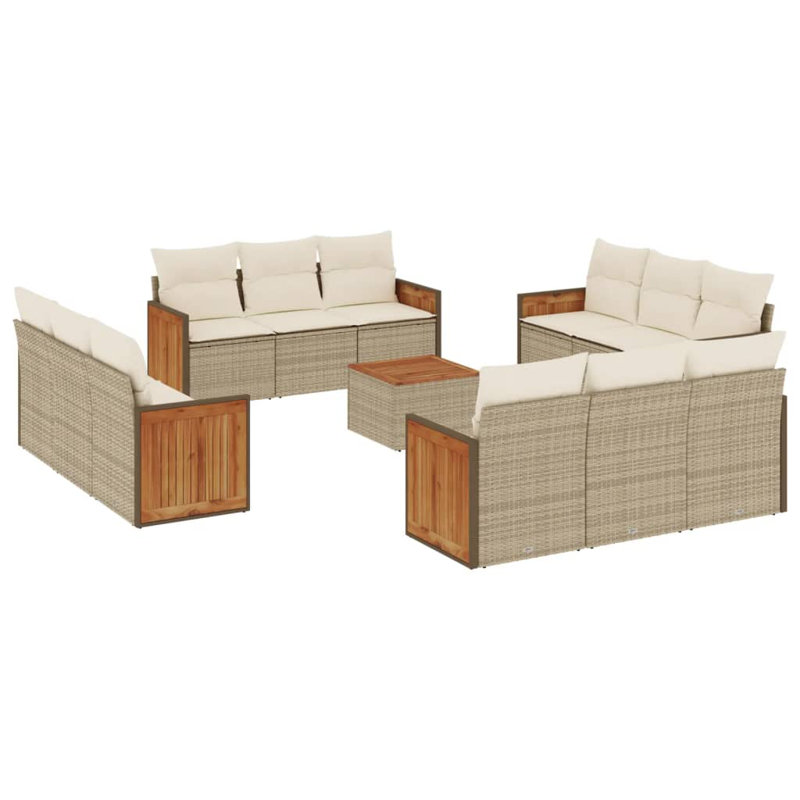  Garden Sofa Set Beige, Cream White