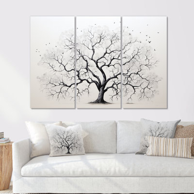 Arbre africain minimaliste - ensemble d'art sur toile arbre africain