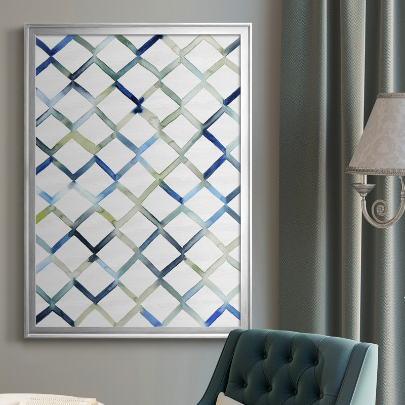 Sea Lattice II - reproduction d'art sur toile encadrée, H 24,5 po x l 18,5 po x P 1 po, Argent
