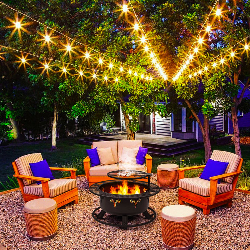 Bulle Round Iron Wood Burning Fire Pit