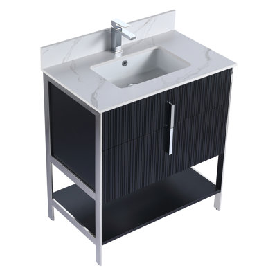 Meuble-lavabo moderne avec plateau en pierre Serenity