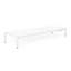 Chaise longue réglable en blanc avec assise en filet et assemblage facile, de 2 à 2 en aluminium