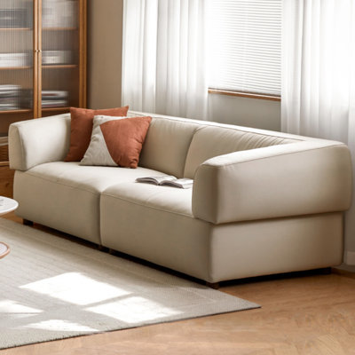 Simple White Tofu-Block Sofa