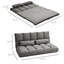 Chaise réglable, lit pliant gris foncé, 2 coussins, peu encombrant, lit avec structure stable