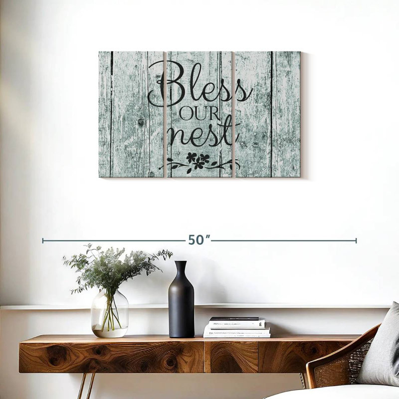 Plaque murale «Bless our Nest», H 20 po x l 33 po