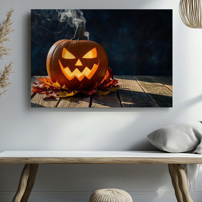 Toile «Jack O Lantern» avec art espiègle et subtilement sculpté, H 30 po x l 30 po