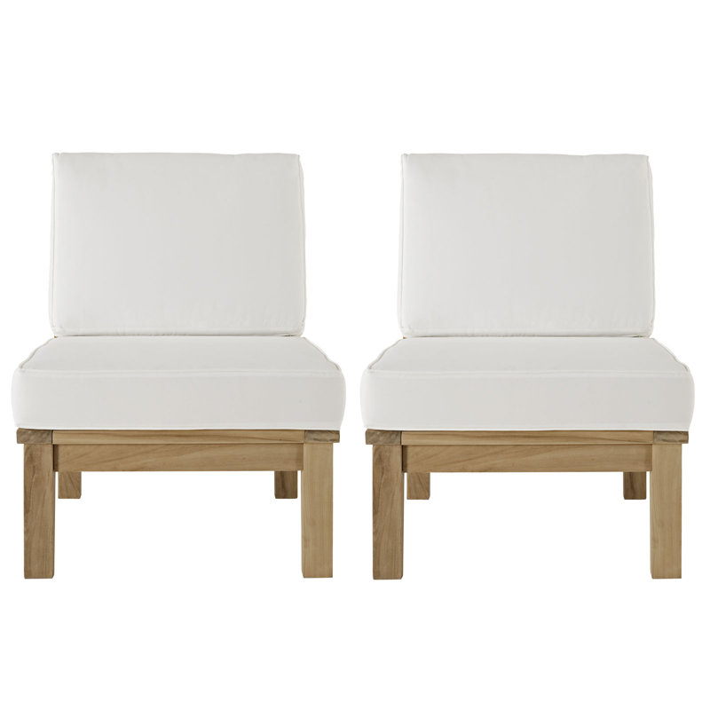 Modway Marina Outdoor Patio Teak Set, White