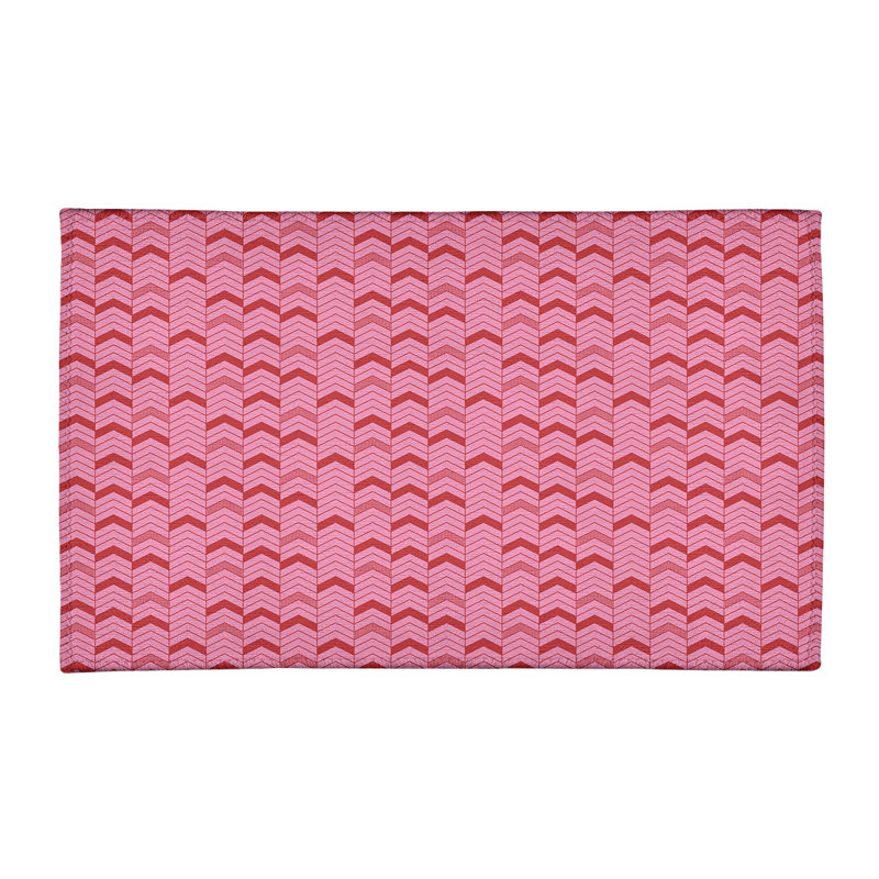 Tapis rose/rouge fait main, Rectangle 3 pi x 5 pi