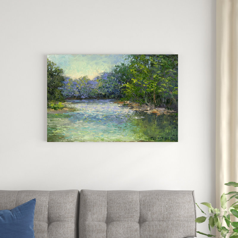 " A Bend In The River " by Mary Jean Weber, 24" H x 36" W x 1" D