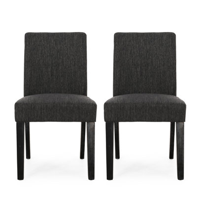 Charcoal Fabric Dining Chair With A Generous Smooth Upholstery And Stylish Tapered Legs An Astute