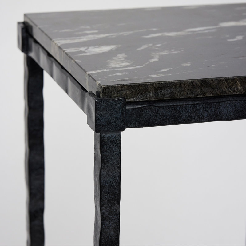 Reese Marble End Table, 42.5" H x 14.5" W x 14.5" D
